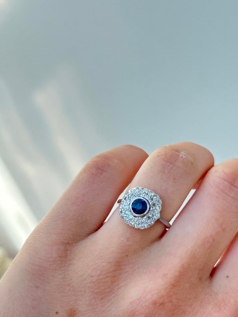 *Art Deco Sapphire and Diamond 18ct Yellow Gold Panel Ring - 2