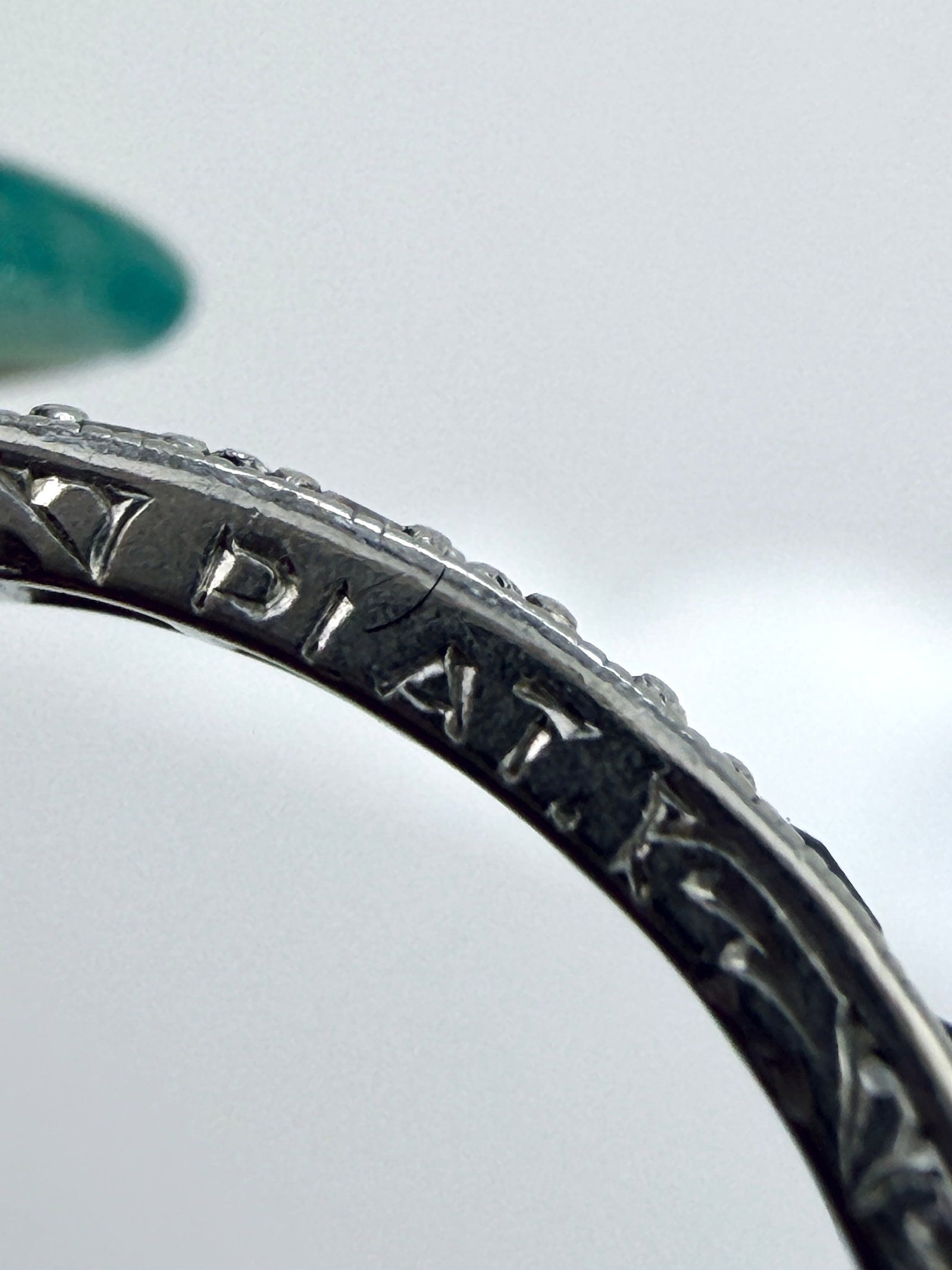 Antique Art Deco Platinum Sapphire and Diamond Full Eternity Band Ring - 3