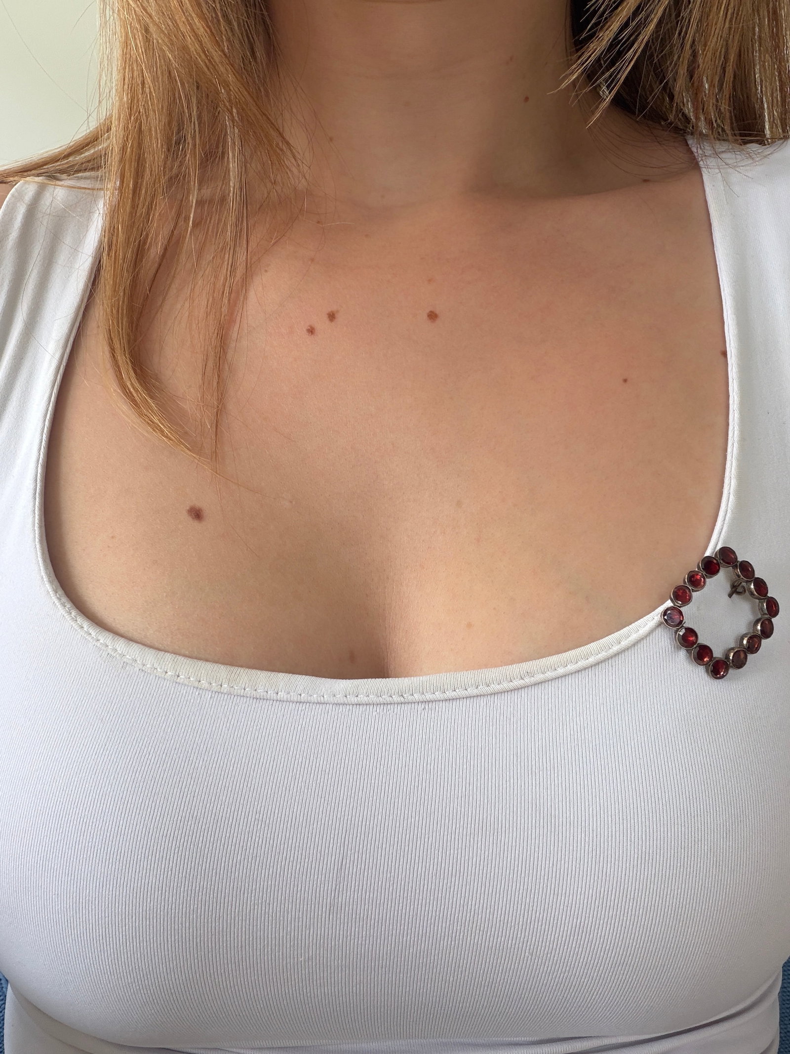 ANTIQUE GEORGIAN FLAT CUT GARNET BROOCH IN GOLD - 6