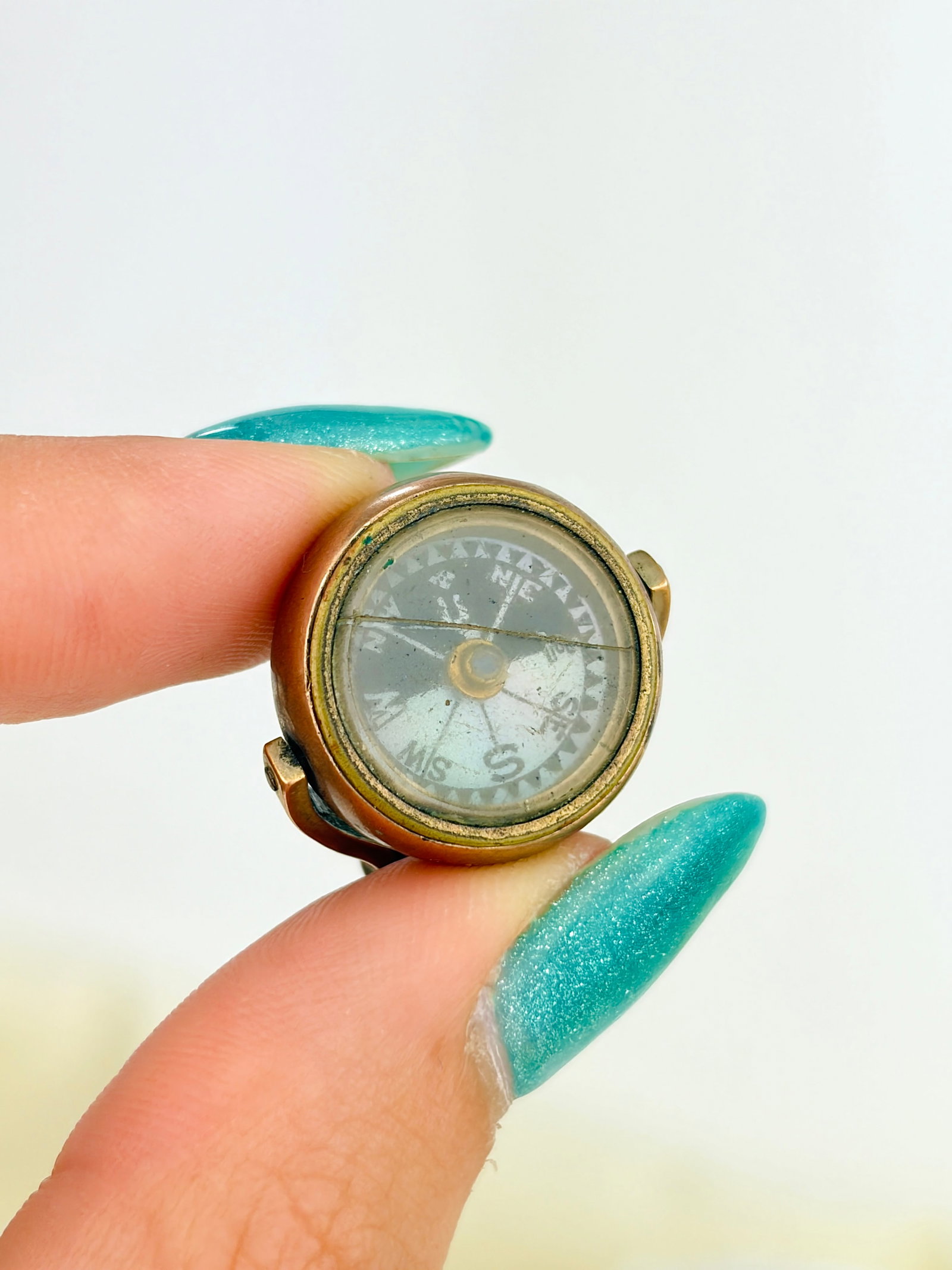 Antique c.1901 9ct Gold Compass and Bloodstone Spinning Fob Pendant AF - 5