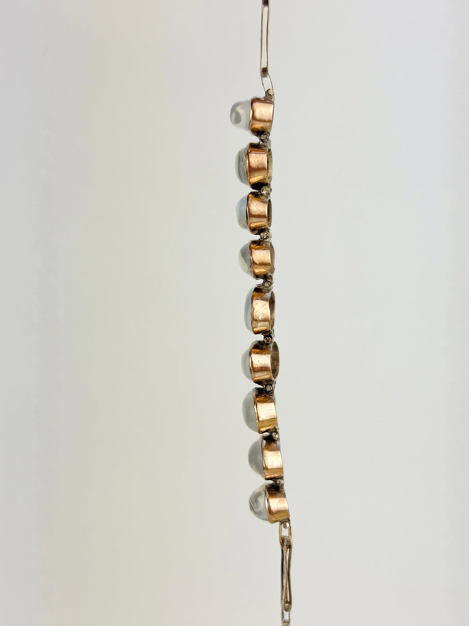 ANTIQUE CABOCHON MOONSTONE GOLD BRACELET - 2