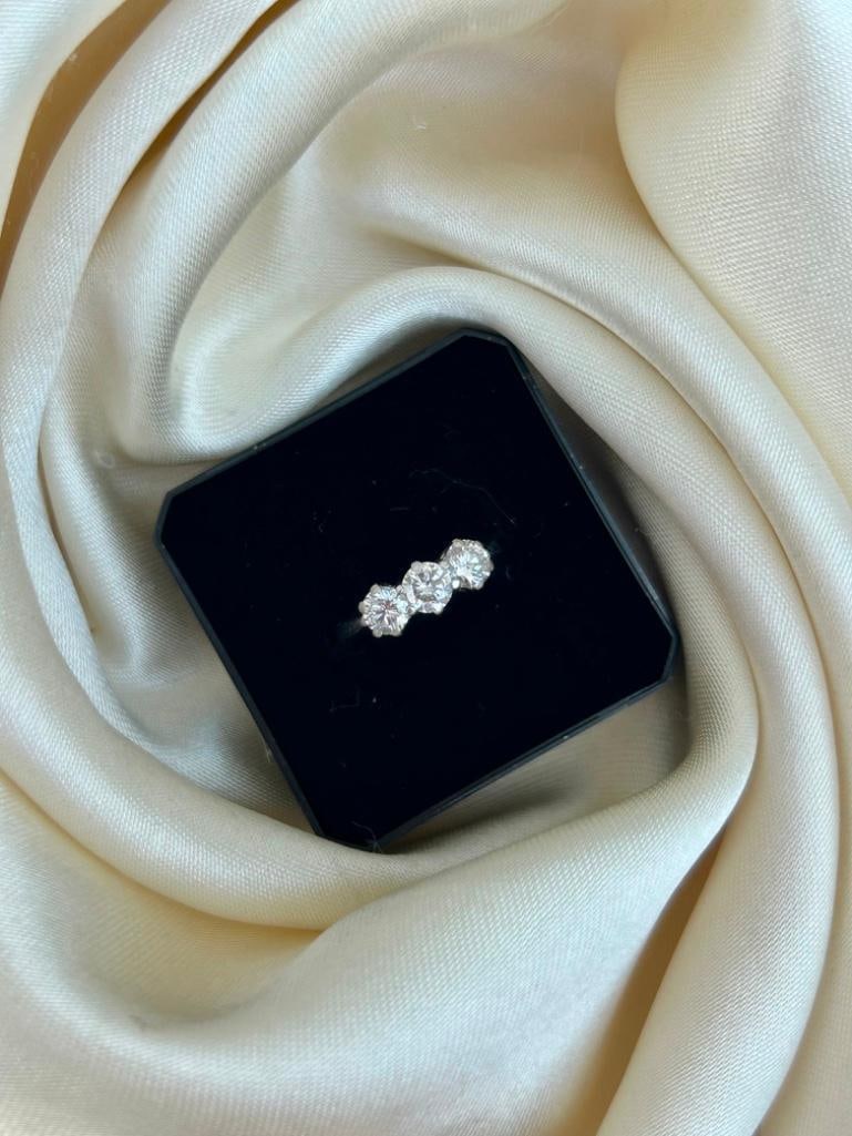 Platinum and Diamond 3 Stone Ring - 3