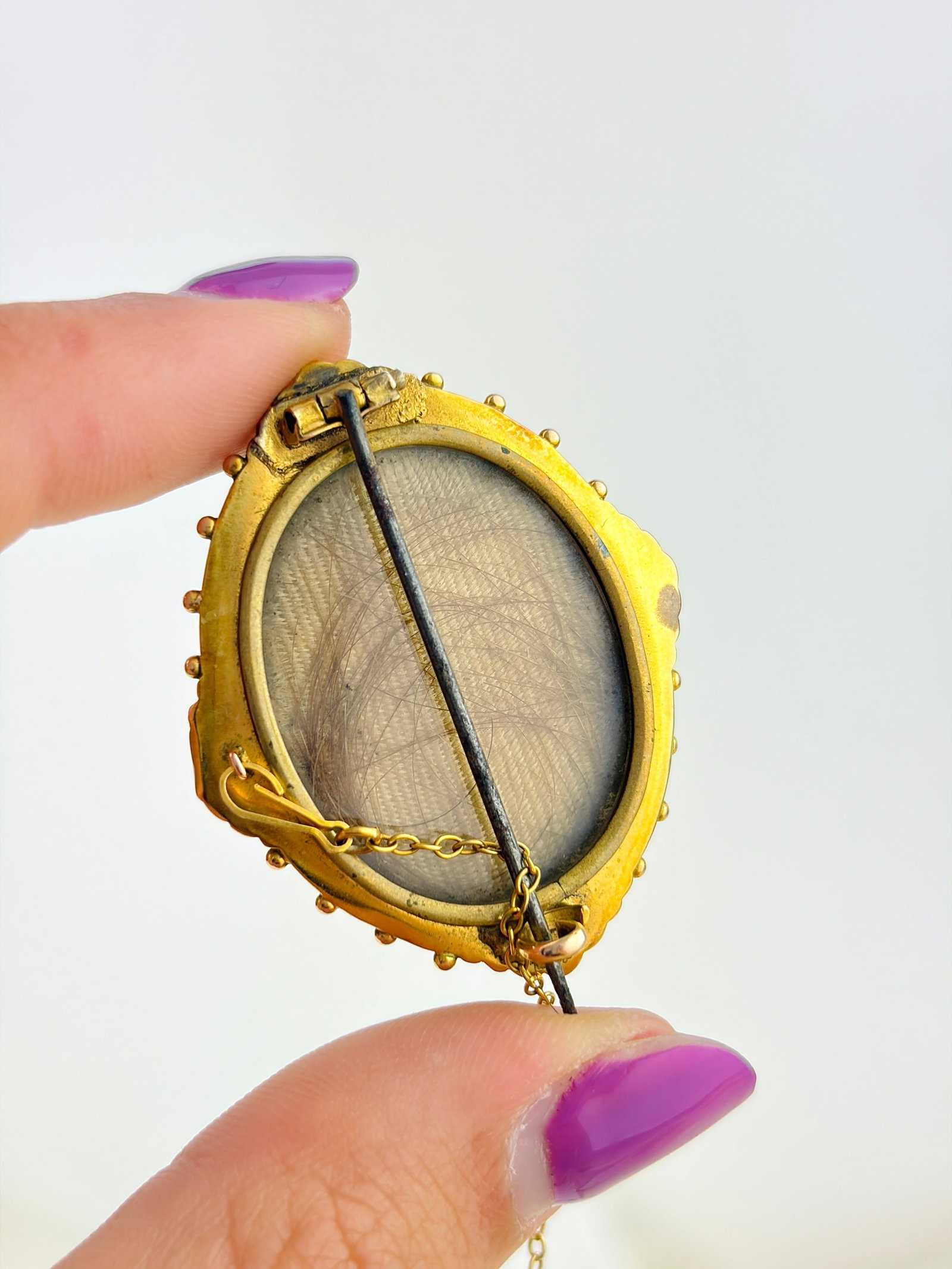 ANTIQUE VICTORIAN 18CT YELLOW GOLD AND DIAMOND LOCKET BACK BROOCH - 7