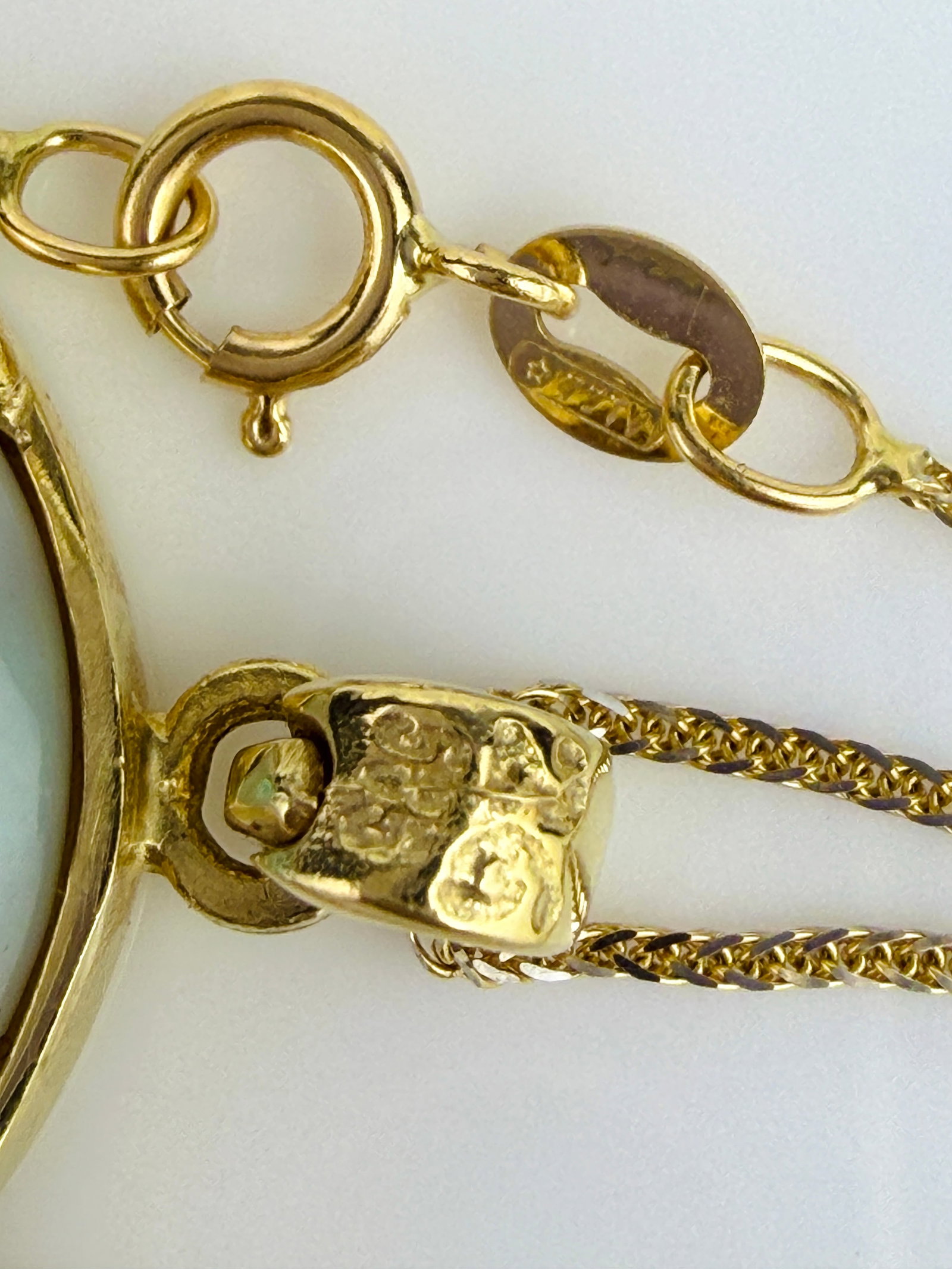 14ct Yellow Gold All Seeing Eye Diamond Cross Pendant on Chain - 7
