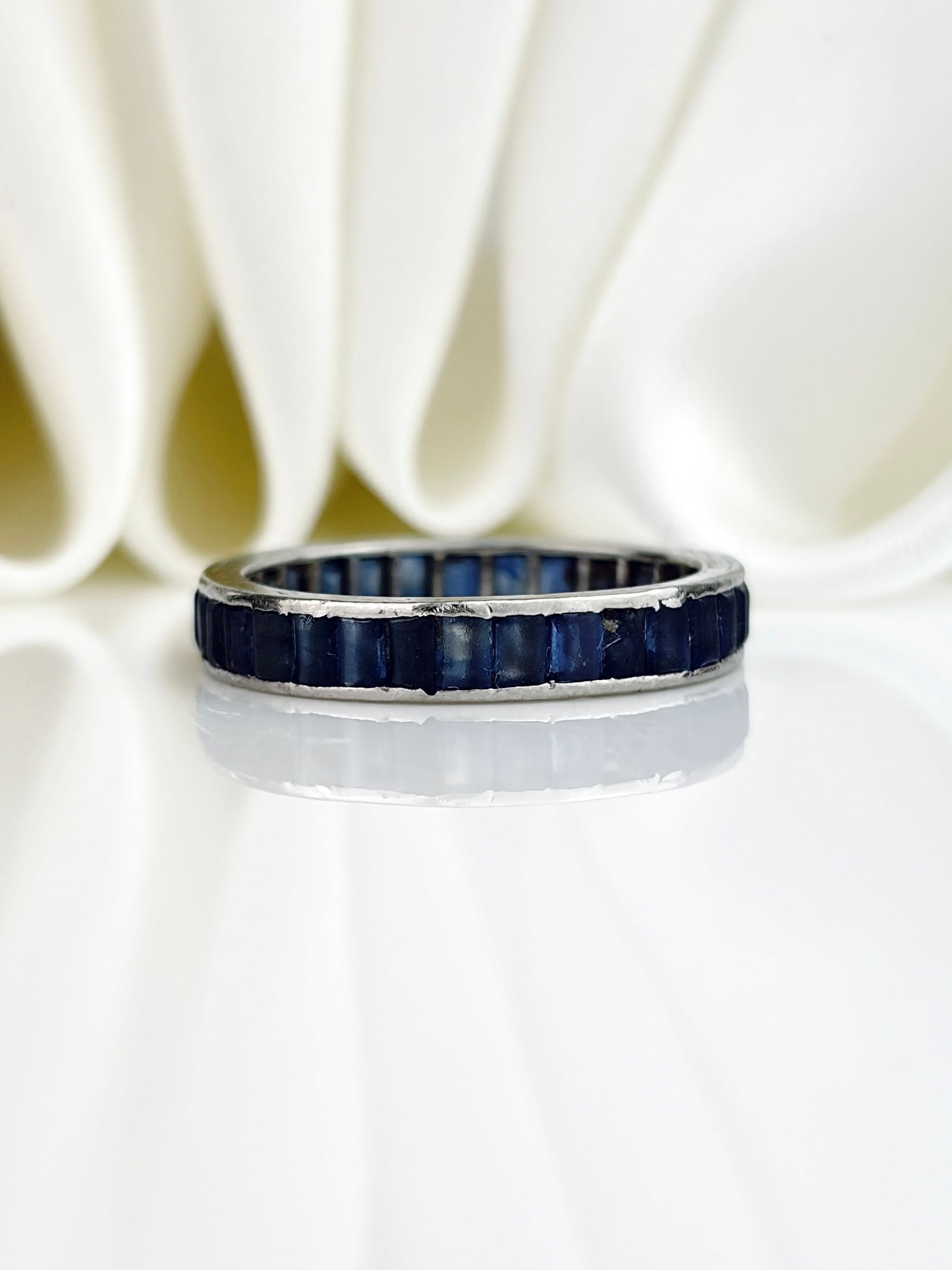 Antique Art Deco Sapphire Full Eternity Ring in Platinum: Antique Art Deco Sapphire Full Eternity Ring in Platinum Beautiful art deco ring!