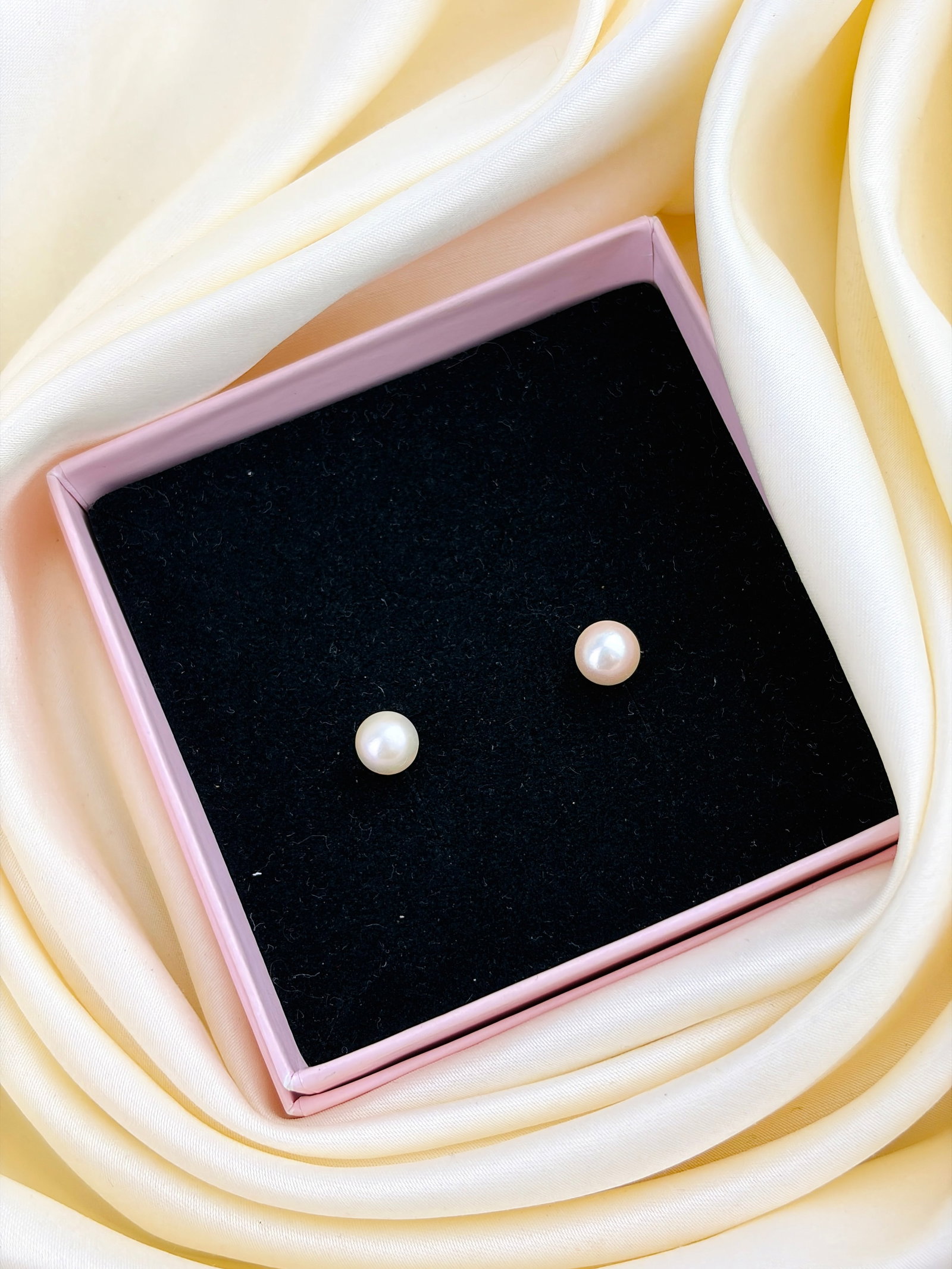 Pearl Gold Stud Earrings - 6