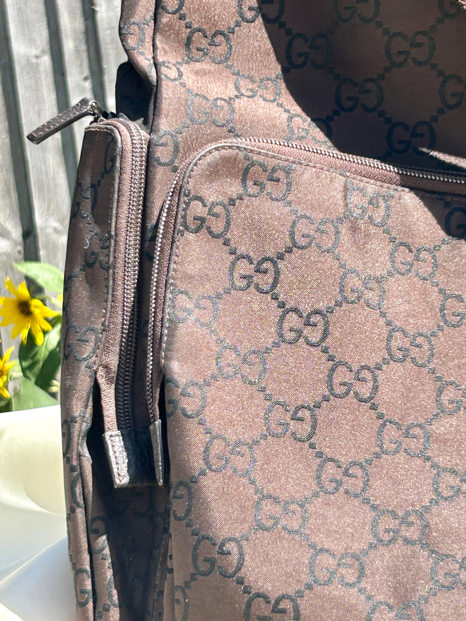 AUTHENTIC LARGE BROWN GUCCI BAG - 3