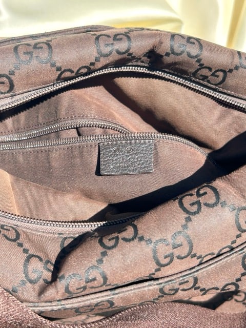 AUTHENTIC LARGE BROWN GUCCI BAG - 7