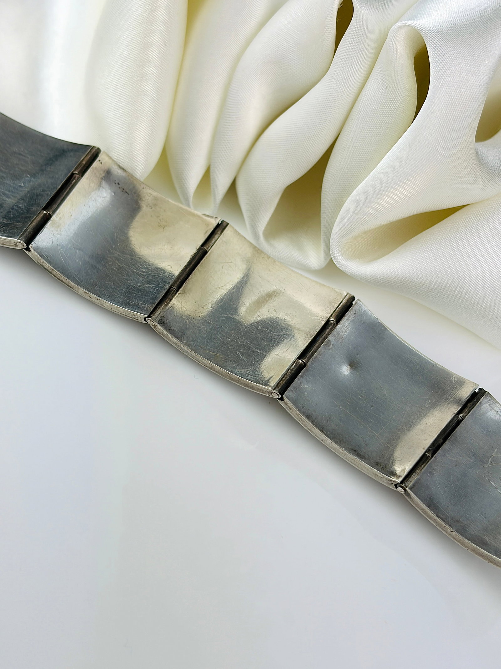 unusual chunky silver bangle bracelet - 6