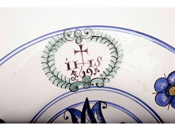 Continental Faience Communion Plate - 3