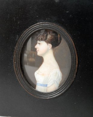 Miniature Portrait Painting on Ivory, early 19th c
