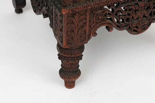 Carved Wood Side Chair, 19th c. India - 3
