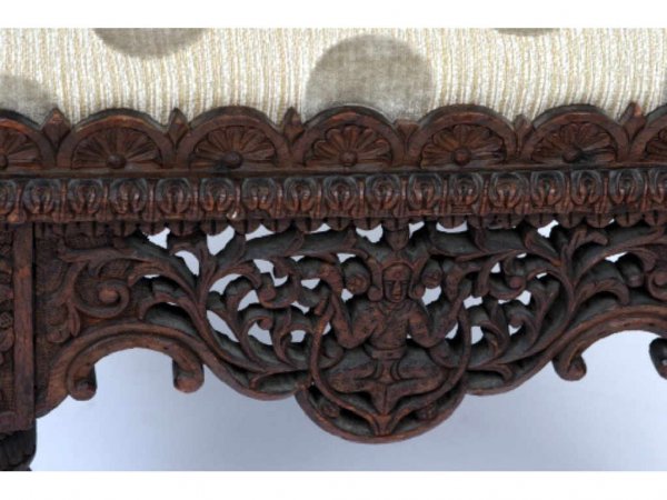 Carved Wood Side Chair, 19th c. India - 4