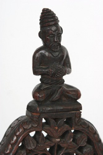 Carved Wood Side Chair, 19th c. India - 7