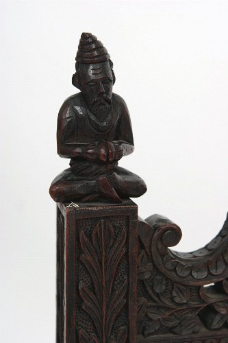 Carved Wood Side Chair, 19th c. India - 8