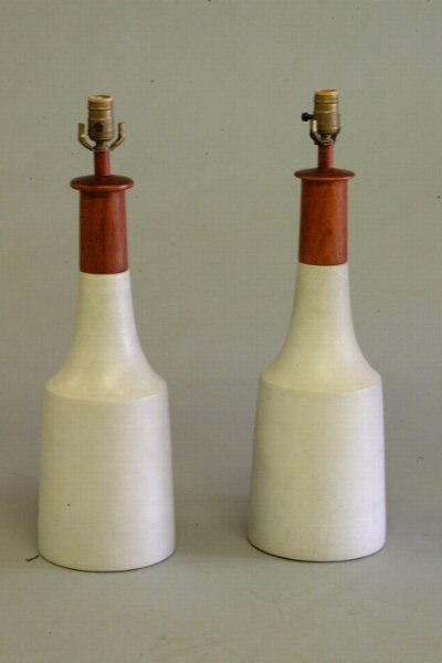 Pair of Gordon & Jane Martz Table Lamps: Pair of Gordon & Jane Martz Table Lamps Marshall Studios, USA , circa 1953 27" H., 8" D. Condition: excellent, no damage or repair.