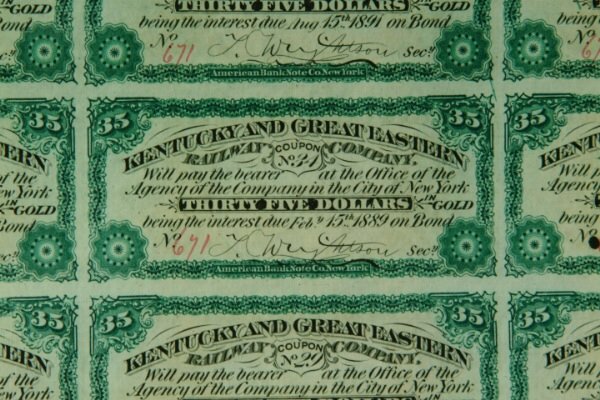 Kentucky and Great Eastern R.R. Bond - 4