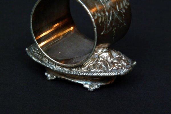 Two Victorian Figural Napkin Rings - 5