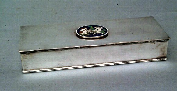 Plated Silver and Enamel Box