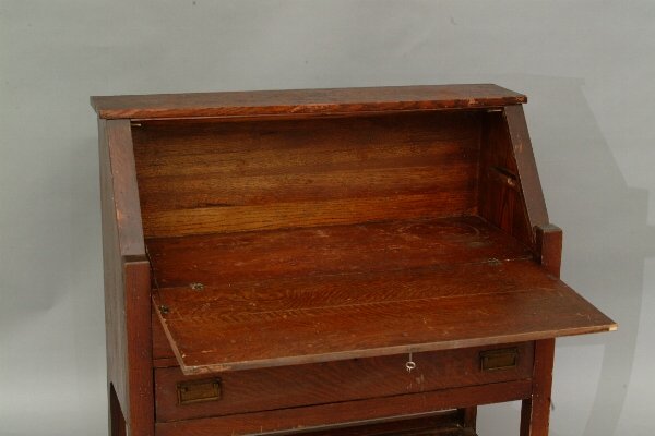 Arts and Crafts Slant Front Desk - 4