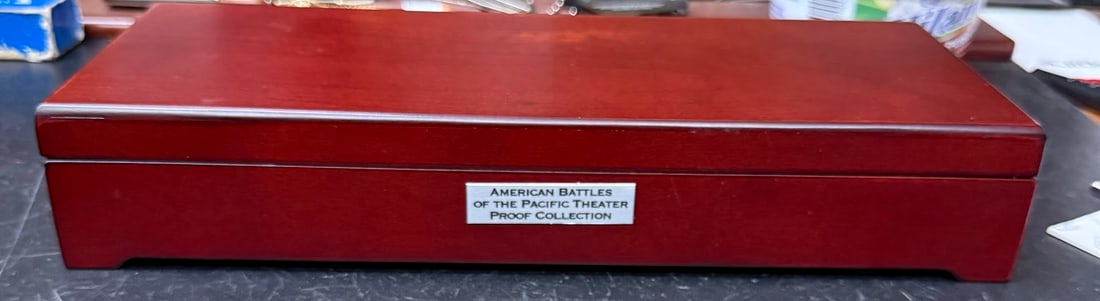 Bradford Exchange American Battles of the Pacific Theater Proof Collection Volume I and II: Box 1 Quadalcanal Coins included are as follows Operation Galvanic Operation Kourbash Operation Flint Lock Operation of Midway Operation of Coral Sea Battle for Australia Operation Catch Box 2 Operati