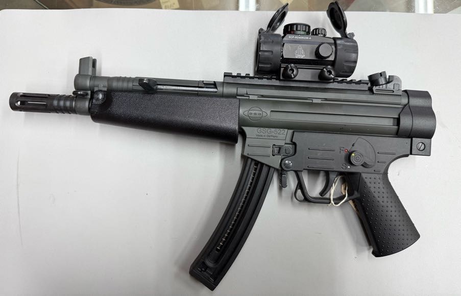 American Tactical GSG 522 22LR Pistol: In excellent shooting condition Comes with a UTG red/green optic Battery will be removed for shipping purposes Comes with one factory magazine