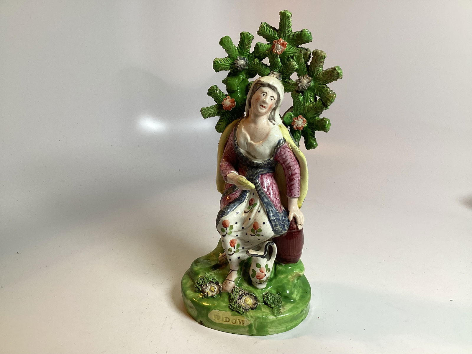 Early English Bocage Staffordshire Figure of the WIDOW (1 of 3)