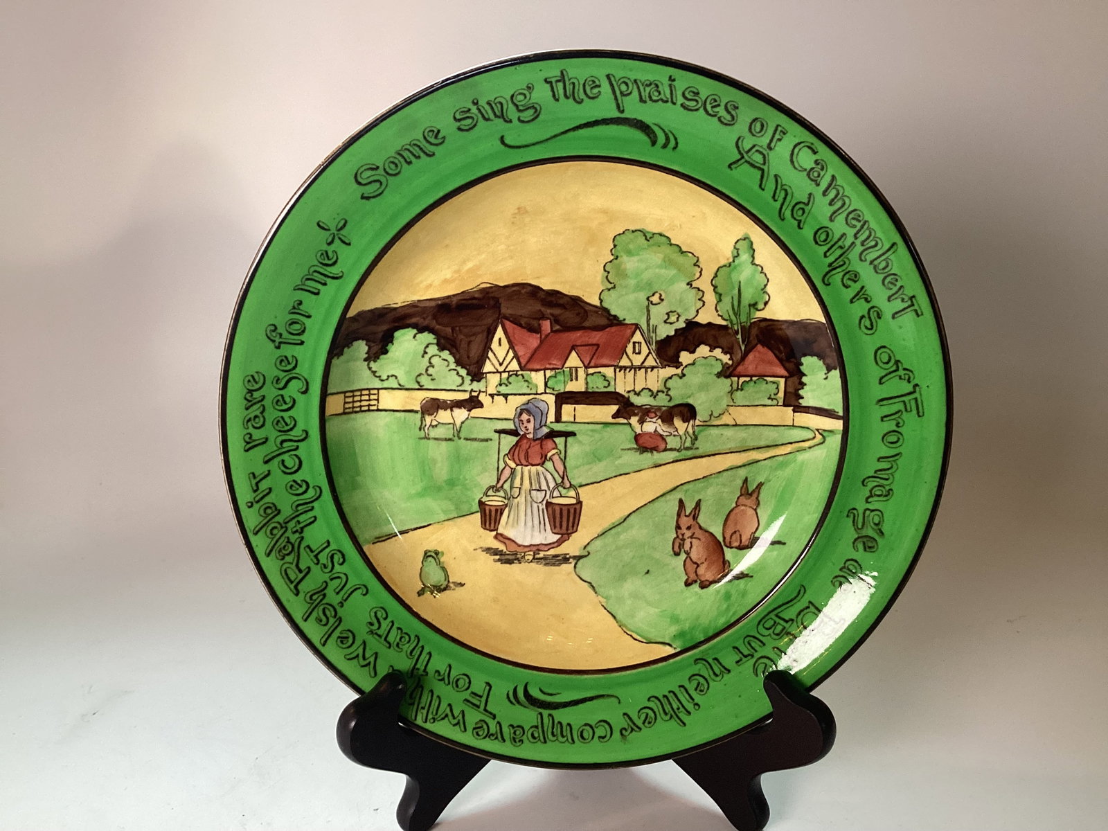 St. Augustine Ware Staffordshire Rabbit Plate (1 of 2)