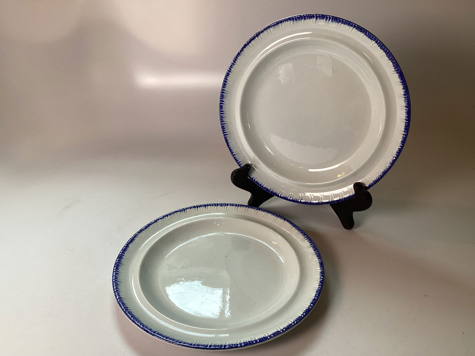 Pair Wedgwood Pearlware Feather Edge Plates (1 of 2)