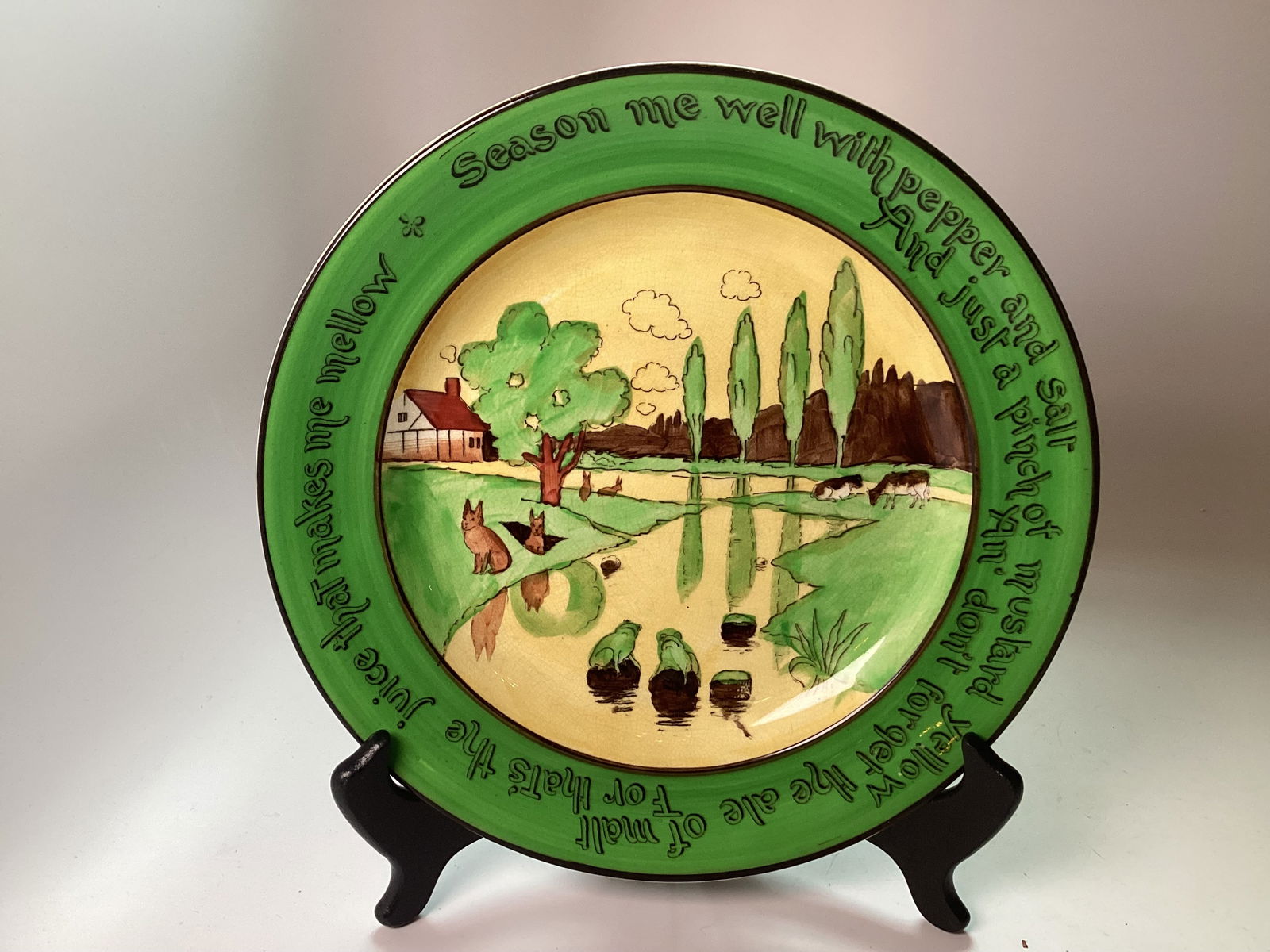 St. Augustine Ware Staffordshire Rabbit Plate (1 of 2)