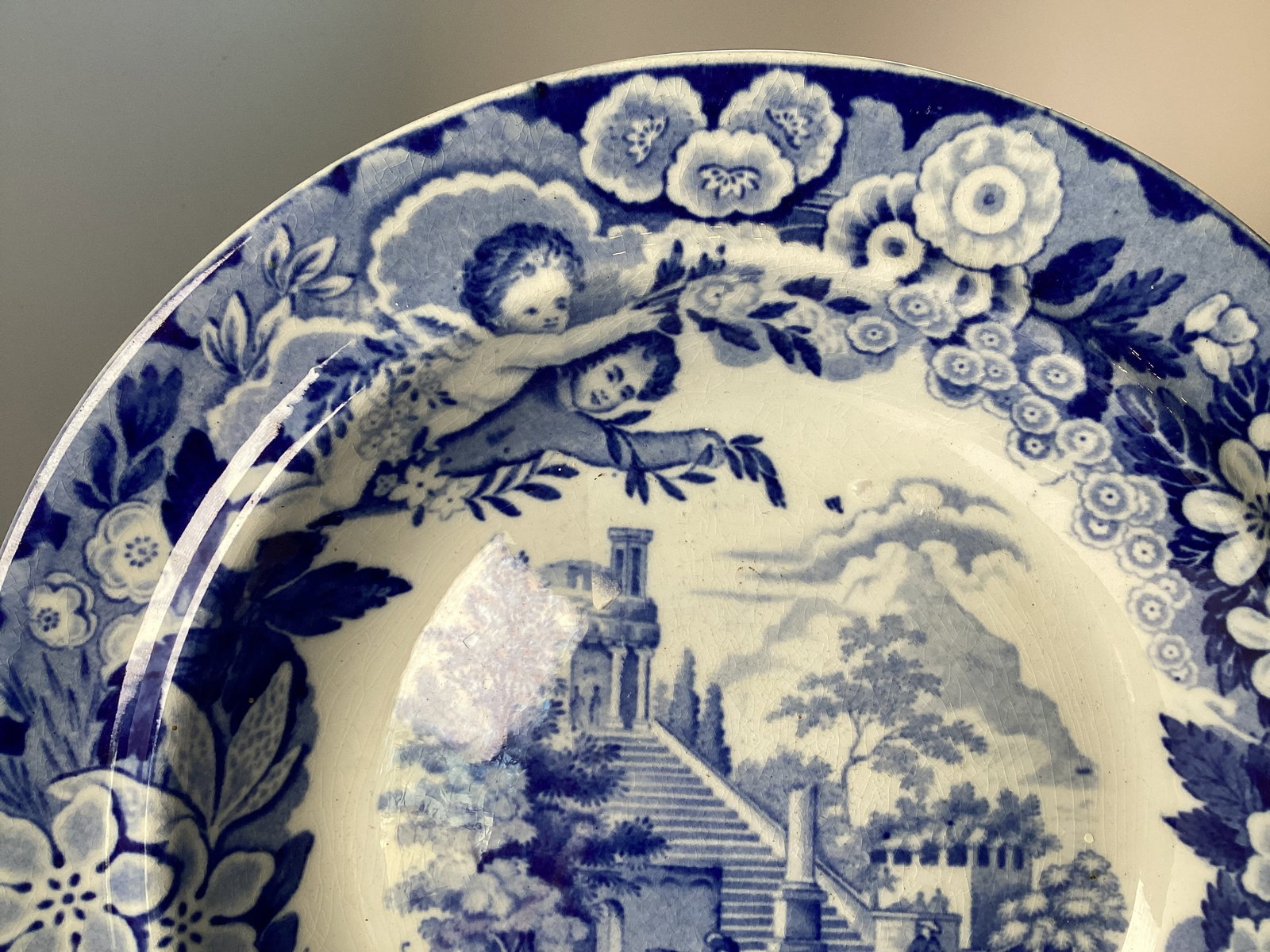 Set 5 DON POTTERY Pearlware MONASTARY AT TRE KASTAGNE Pudding Dishes (1 of 3)