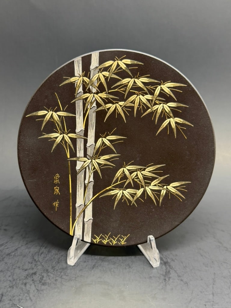 Japanese Taisho period Damascene 4 3/4" plate by Zosen for the Amita jewelry company  (1 of 16)