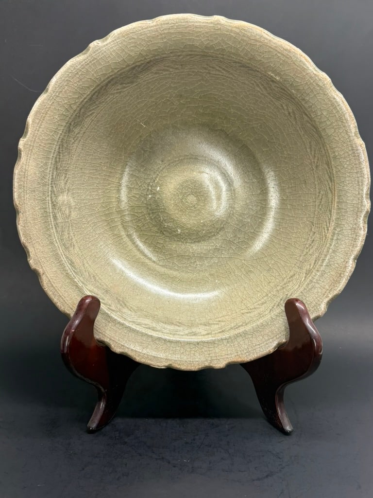 14th Century Thai Celadon 11 1/4" stoneware bowl in the Chinese manner from Satchanalai Kiln (1 of 20)