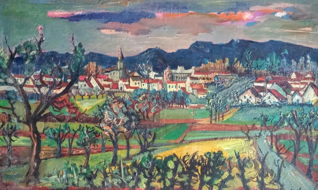 MOLLI CHWAT Signed Painting Polish Russian French: MOLLI CHWAT Bialystok, Poland 1888 - 1979 France (Russian / Polish / French) Born in Bialystok, Poland then entered the Saint Petersburg Academy of Fine Art. With the encouragement of the notable pain