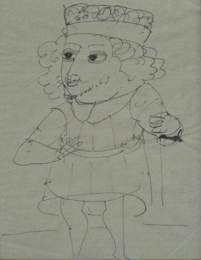 ANDRE DERAIN Signed Drawing Fauvism French Art: ANDRE DERAIN 1880-1954 Chatou, Paris 1880-1954 Garches Title: The King II from Pantagruel, circa 1943 Technique: Original Black Ink Drawing on paper size: 20 x 15.5 cm / 7.8 x 6.1 in Additional Inform