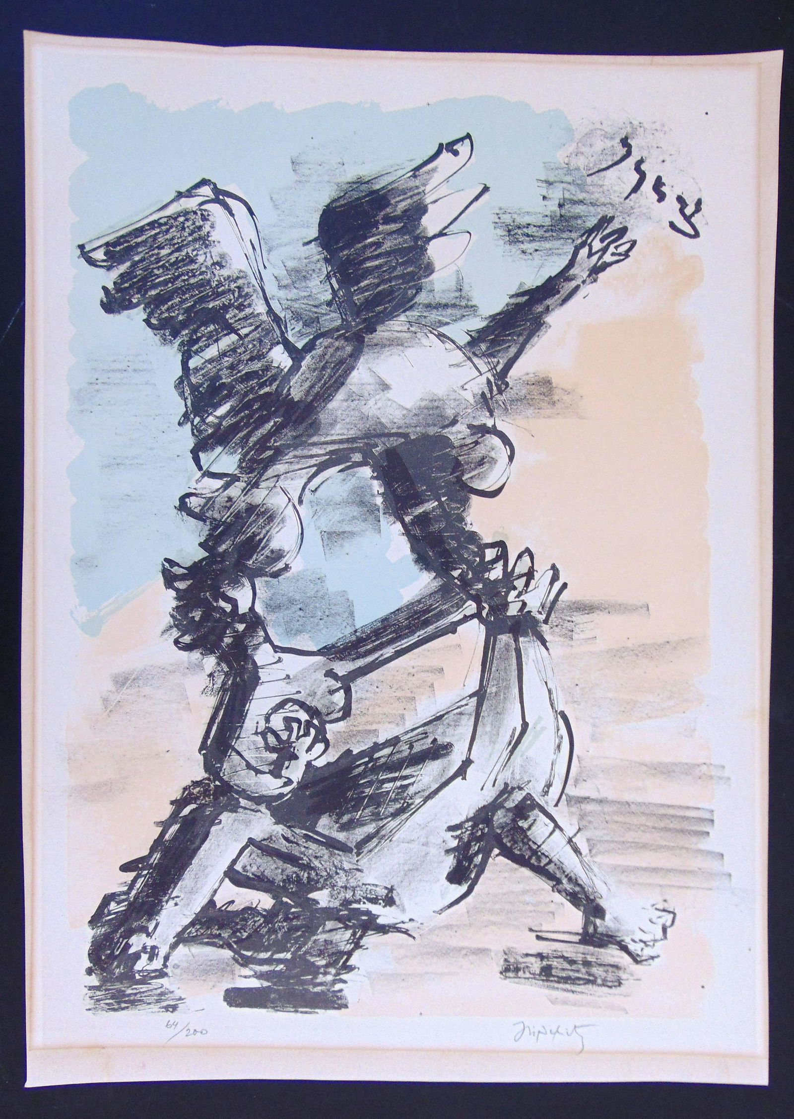 JACQUES LIPCHITZ Hand Signed & Numbered Lithograph Zion: JACQUES LIPCHITZ 1891-1973 Druskieniki, Lituania 1891-1976 Capri (Lithuanian/French/American) Title: Zion Technique: Original Hand Signed and Numbered Lithograph in Colours on Wove Paper Paper size: 5