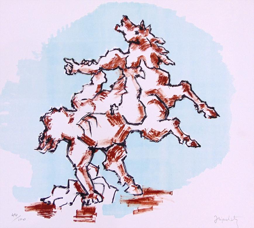 JACQUES LIPCHITZ Hand Signed Numbered Lithograph: JACQUES LIPCHITZ 1891-1973 Druskieniki, Lituania 1891-1976 Capri (Lithuanian/French/American) Title: The Horse, 1967/1971 Technique: Original Hand Signed and Numbered Lithograph on II Bisonte vellum p