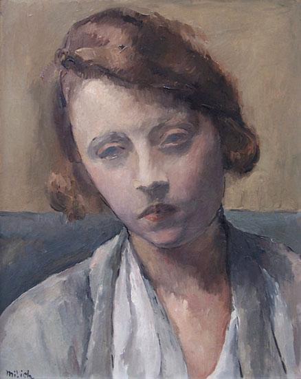 ADOLPHE MILICH Painting Polish Art 1923 Ecole de Paris: ABRAM ADOLPHE MILICH 1884-1964 Tyszowce, Poland 1884-1964 Paris (Polish) Title: My Sister / Ma Soeur, 1923 Technique: Original Hand Signed Painting on canvas size: 41 x 33 cm / 16.1 x 13 in Additional