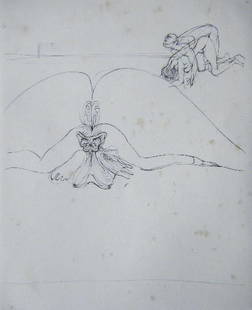 HANS BELLMER Etching French Surrealism: BELLMER HANS Kattowitz 1902 - 1975 Paris (French) Man and Woman - Les Anagrammes du Corps d'Alain Jouffroy - 1973 Original Hand Signed and Hand Numbered Etching Title: Les Anagrammes du Corps