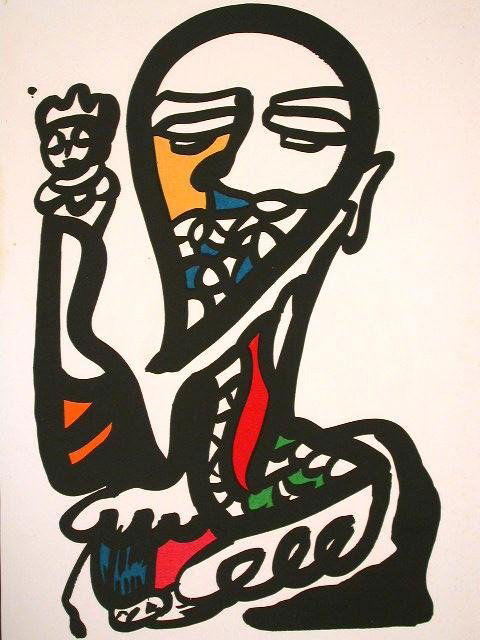 CHARLES LAPICQUE Litho French 1970: CHARLES LAPICQUE 1898 - 1988 (French) Le Prophete / The Prophet - 1970 Original Hand Signed and Numbered Color Lithograph Title : Le Prophete / The Prophet. Technique : Original Color Lithograph on Ve