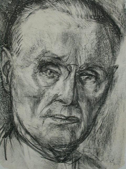 ROBERT WEHRLIN Lithograph German/ Swiss: ROBERT WEHRLIN 1903 - Winterthur - 1964 (Swiss/French) Portrait of Jacques E. Brandenberger, the Inventor of Cellophane Original Hand Signed and Inscribed Lithograph Title : Portrait of Jacques E. Bra