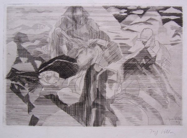 JACQUES VILLON Etching French Cubism 1927
