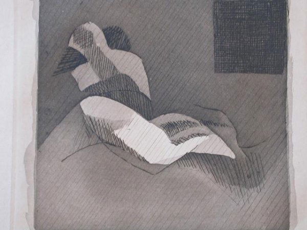 VILLON JACQUES VILLON Etching French Art Cubism: JACQUES VILLON 1875-1963 (Gaston Duchamp) Damville 1875-1963 Paris (French) Le Baiser / The Kiss - 1959 Original Hand Signed and Hand Numbered Etching Title: Le Baiser / The Kiss. Technique: Original