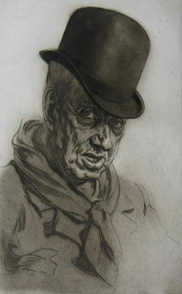 EDGAR CHAHINE H.Signed Etching Armenian 1905: EDGAR CHAHINE Venice 1874 - 1947 France (Armenian / French / Italian) Un Contemporain De Balzac - 1905 Original Hand Signed Etching Title: Un Contemporain De Balzac. Technique: Original Etching on MBM