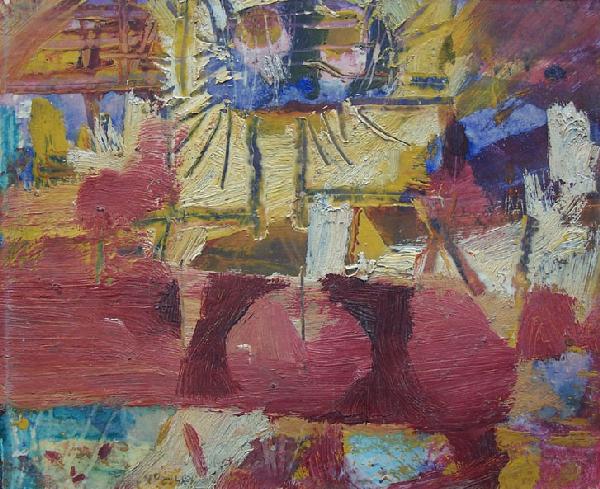 JOHN RICHARD HOWLEY Oil Painting 1966 Australian: JOHN RICHARD HOWLEY 1931 (Australian, born 1931) Title: The Apples, 1960s Technique: Original Hand Signed and Dedicated Oil Painting on wood panel Size: 24.3 x 29.8 cm / 9.6 x 11.7 in Additional Infor