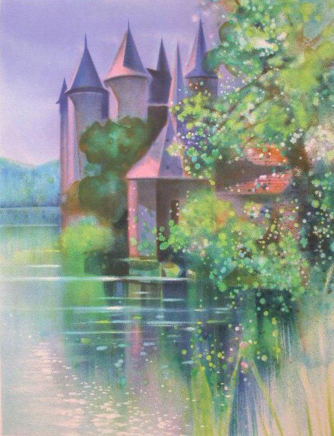 CAMILLE HILAIRE Litho French Art: CAMILLE HILAIRE 1916-1988 (French) Title: The Castle Technique: Original Hand Signed and Inscribed Lithograph in colours with full margins on vellum paper. Paper Size:76 x 56 cm / 29.9 x 22.1 in Addit