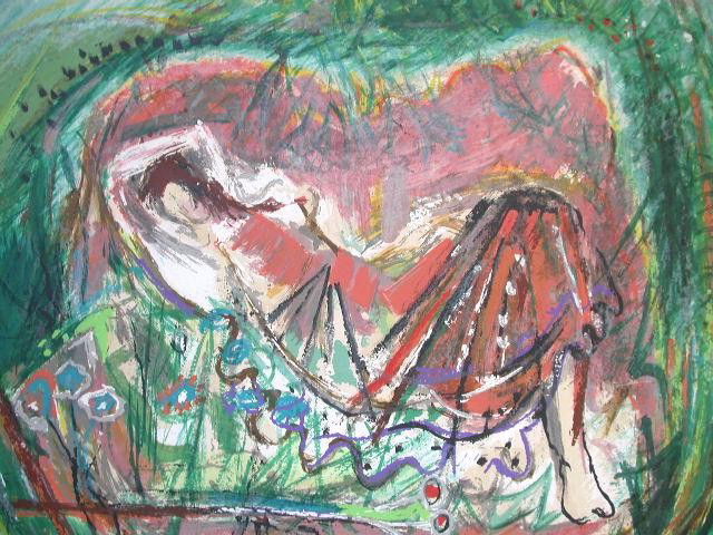 YECHEZKEL STREICHMAN Litho Israeli Art: YECHEZKEL STREICHMAN 1906-1993 (Israeli/Lithuanian) Title: Resting Woman Technique: Original Hand Signed Color Lithograph on vellum paper Size: 49.5 x 66 cm / 19.5 x 26 in Additional Information: This