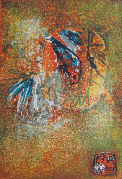 DANG LEBADANG H.Signed Lithograph Vietnamese: DANG LEBADANG (LE BA DANG , HOI) born in 1921 (Vietnamese) Title: Birds on a Branch Technique: Original Hand Signed and Numbered Lithograph on Vellum paper Paper Size: 34 x 21,5 cm / 13.4 x 8.5 in Add