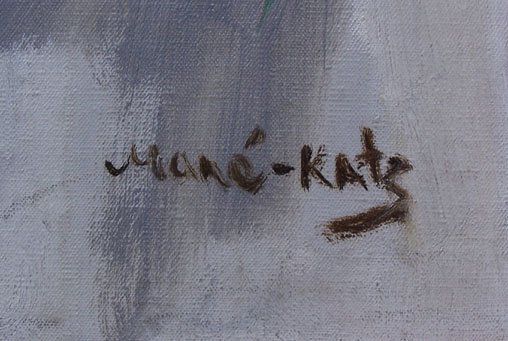 MANE KATZ Signed Oil Painting Russian Art Judaica - 3