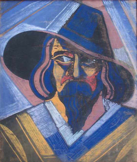 HUGO SCHEIBER Signed Painting Hungarian Art: HUGO SCHEIBER 1873-1950 1873 - Budapest-1950 (Hungarian) Title: Man with a Hat Technique: Original Signed Gouache and Tempera Painting on paper Size: 67 x 54 cm / 26.4 x 21.3 Additional Information: T